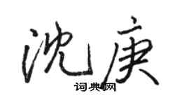 骆恒光沈庚行书个性签名怎么写