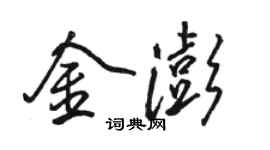 骆恒光金澎行书个性签名怎么写