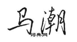 骆恒光马潮行书个性签名怎么写