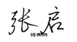 骆恒光张启行书个性签名怎么写
