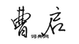 骆恒光曹启行书个性签名怎么写