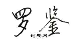 骆恒光罗鉴行书个性签名怎么写