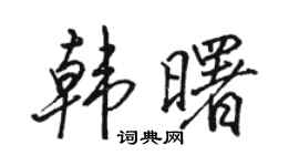 骆恒光韩曙行书个性签名怎么写