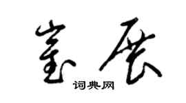 梁锦英崔展草书个性签名怎么写
