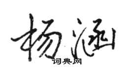 骆恒光杨涵行书个性签名怎么写