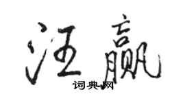 骆恒光汪赢行书个性签名怎么写