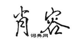骆恒光肖容行书个性签名怎么写