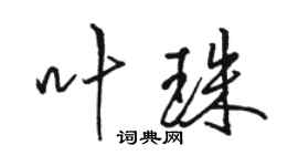 骆恒光叶珠行书个性签名怎么写