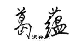 骆恒光葛蕴行书个性签名怎么写