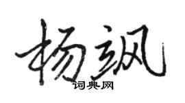 骆恒光杨飒行书个性签名怎么写
