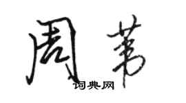 骆恒光周苇行书个性签名怎么写