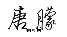 骆恒光唐朦行书个性签名怎么写