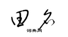 梁锦英田名草书个性签名怎么写