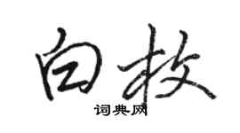 骆恒光白枚行书个性签名怎么写