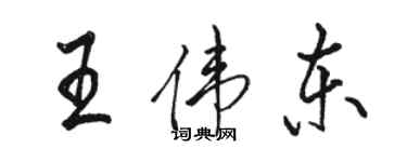骆恒光王伟东行书个性签名怎么写