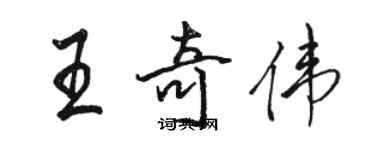 骆恒光王奇伟行书个性签名怎么写