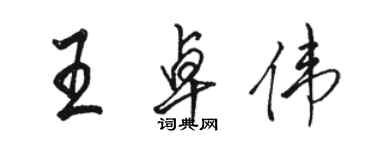 骆恒光王卓伟行书个性签名怎么写