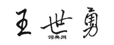 骆恒光王世勇行书个性签名怎么写