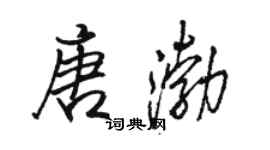 骆恒光唐渤行书个性签名怎么写