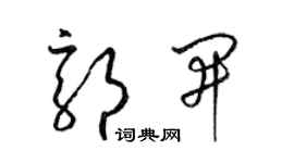 梁锦英郭开草书个性签名怎么写