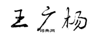 曾庆福王广杨行书个性签名怎么写