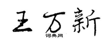 曾庆福王万新行书个性签名怎么写