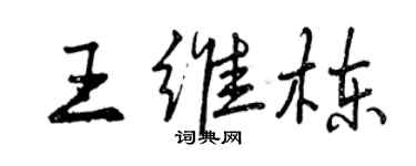曾庆福王维栋行书个性签名怎么写