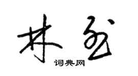 梁锦英林烈草书个性签名怎么写