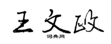 曾庆福王文政行书个性签名怎么写