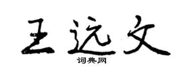 曾庆福王远文行书个性签名怎么写