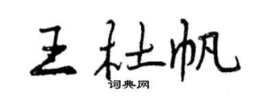 曾庆福王杜帆行书个性签名怎么写