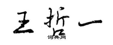 曾庆福王哲一行书个性签名怎么写