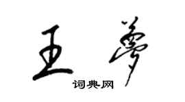 梁锦英王梦草书个性签名怎么写