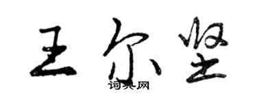 曾庆福王尔坚行书个性签名怎么写