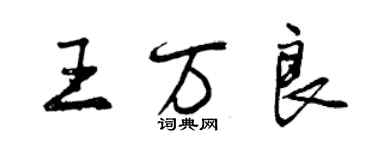 曾庆福王万良行书个性签名怎么写