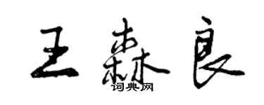 曾庆福王森良行书个性签名怎么写