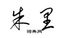 梁锦英朱里草书个性签名怎么写