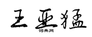 曾庆福王亚猛行书个性签名怎么写
