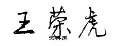 曾庆福王荣虎行书个性签名怎么写