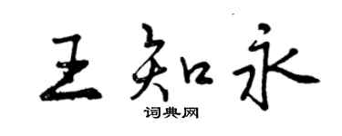 曾庆福王知永行书个性签名怎么写