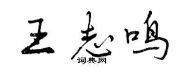 曾庆福王志鸣行书个性签名怎么写