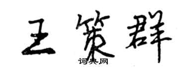 曾庆福王策群行书个性签名怎么写