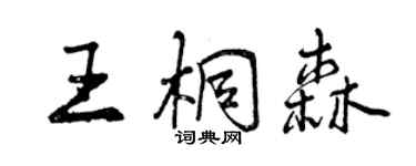 曾庆福王桐森行书个性签名怎么写