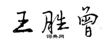 曾庆福王胜曾行书个性签名怎么写