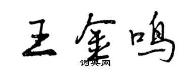 曾庆福王金鸣行书个性签名怎么写