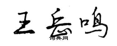 曾庆福王岳鸣行书个性签名怎么写