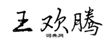 曾庆福王欢腾行书个性签名怎么写