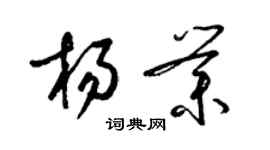 梁锦英杨业草书个性签名怎么写