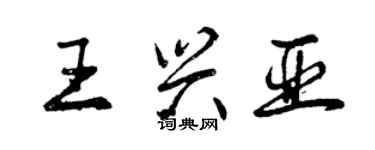 曾庆福王兴亚行书个性签名怎么写