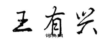 曾庆福王有兴行书个性签名怎么写